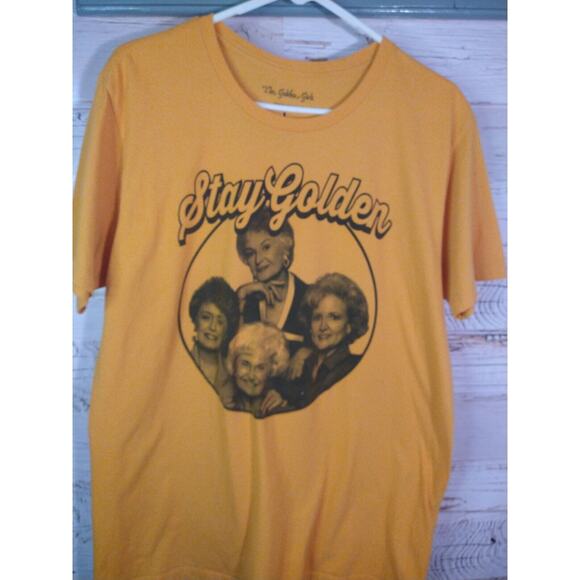 Golden Girls Stay Golden Yellow T-Shirt Crew Neck ABC Studios Unisex Size L - Picture 4 of 4
